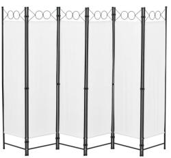 PremiumD Spanyolfal törtfehér térelválasztó paraván 6 darab díszes panel 240x171 cm bézs színben