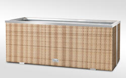Rattan Art Polirattan virágtartó láda 108x39x43 cm növénytartó kaspó két tónusú homok