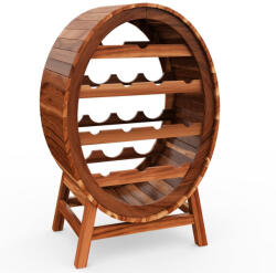 Debau Bortartó állvány 12 palackos boroshordó megjelenésű palacktartó