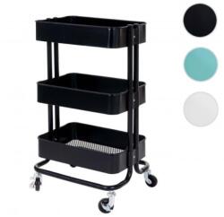 Wohnung Tálalókocsi, konyhai kocsi 79x44x37 cm porszórt acél fekete, fehér menta színben