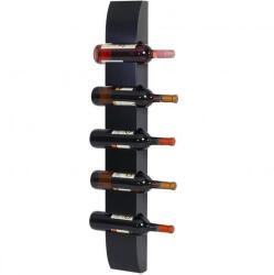 Wohnen Borállvány 99x13x9 cm palacktartó fali állvány 5 palack számára fekete