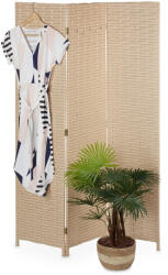 Relax Beltéri térelválasztó paraván 170x120x2 cm 3 darab bézs térelválasztó panel