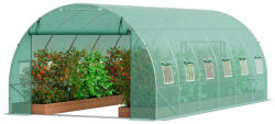 VEVOR Alagút fóliasátor 590x295x198 cm zöld üvegház stabil acélvázzal, UV-álló melegház (SDXWS20X10X7U1NJ3V0)