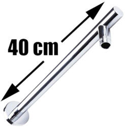 Jago Zuhanyfej tartó oldalfalra kerek, 40 cm hosszú esőztető zuhanyzófejhez Zuhanyrózsa tartó cső