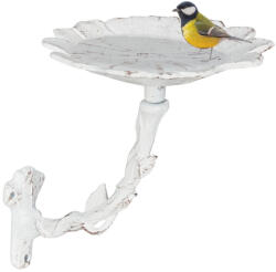 Relax Fali madáritató 20x17x21 cm falra rögzíthető madárfürdető tál kerti dekoráció fehér