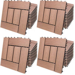 Debau 4 m2 WPC kazettás teraszburkolólap 44 darabos készlet 30x30 cm mozaik balkonburkolólap Terrakotta teraszburkolat
