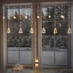 EDDC LED fényfüggöny 220 cm meleg fehér 138 LED karácsonyi világítás időzítővel, ünnepi fényfüzér