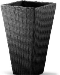 Daube Polyrattan virágláda antracit színben 70x40x40 cm polirattan virágcserép virágtartó