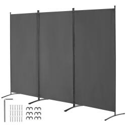 VEVOR Térelválasztó 3 részes irodai paraván 260 cm szürke mobil térhatároló (BLFWFGQSMB34LTQ1KV0)