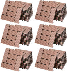 Debau 6 m2 WPC kazettás teraszburkolólap 66 darabos készlet 30x30 cm mozaik balkonburkolólap Terrakotta teraszburkolat