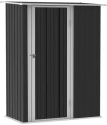 Osoam Kerti kis ház 142x84x189 cm acél kerti tárolóház kültéri fészer sötétszürke szerszámos kamra ház