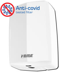 VAMA Dry Max UV kézszárító UV-C fertőtlenítő lámpával, fehér, automata, kompakt, gyors száradás, energiatakarékos ipari és szállodai kivitel