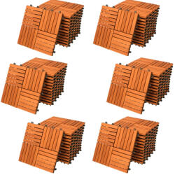 Debau 6 m2 Akácfa mozaik teraszburkolólap 66 darabos készlet 30x30 cm balkonburkolólap kazettás teraszburkolat