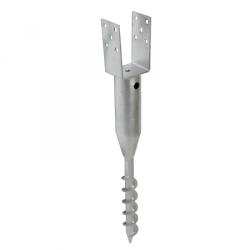 Bau Talajcsavar oszlophoz kerítésoszlop U-alakú 67 cm 7 cm-es gerendához talajdűbel Leverhető oszloptartó talppal 2 füllel