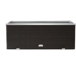 Rattan Art Polirattan virágtartó láda 108x39x43 cm növénytartó kaspó fekete