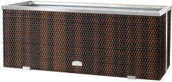 Rattan Art Polirattan virágtartó láda 108x39x43 cm növénytartó kaspó két tónusú barna