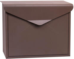 TEC Acél postaláda boríték alakú levélszekrény 360x290x100 mm barna modern utcai postaláda