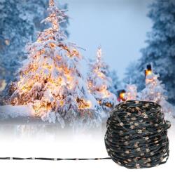 EDDC Karácsonyi fényfüzér vezetékbe épített LED-el 24 m fénylánc 800 LED, meleg fehér, 8 funkcióval