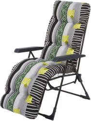 Patio Malaga Plus összecsukható kerti szék lábtartóval színes csíkos (5904134951434)