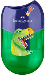 Faber-Castell Ascutitoare plastic dubla cu container Faber-Castell, Motiv dinozauri (FC183551/DINOZAUR)