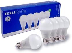 TESLA Tesla BULB E27, 8, 5 W, 230 V, 806 lm, 25 000 h, 4000K nappali fehér, 220°, 5 db a csomagban (BL270840-5PACK)