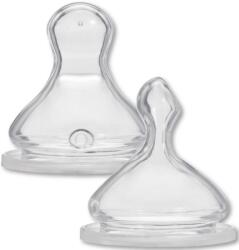 Baby-Nova Biberon Baby Nova din silicon, gât larg, ortodontic, mărimea 2 pentru lapte, set de 2 bucăți (13220)