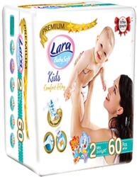 Lara Scutece pentru bebeluși Lara Premium - Mini, 3-6 kg, 60 de buc (54302)