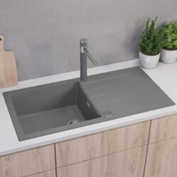 Alveus Set chiuveta bucatarie Alveus Cadit 50 gri 100x50 cm si baterie Kati monocomanda (3010751)