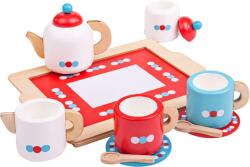 Bigjigs Toys Set de joacă din lemn Bigjigs - Set de ceai cu tavă (BJ620) Bucatarie copii