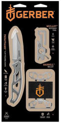 Gerber Paraframe kés + Mullet multitool + Barbill pénztárca ajándék szett ezüst