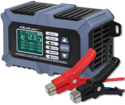 Qoltec Intelligens Akkumulátor töltő, Javitó + Teszter funkcióval 12V 6A LCD kijelző AGM LiFePO4 GEL (52488)