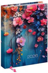 Realsystem Határidõnapló REALSYSTEM Librobello ''Hölgyeknek'' B/6 napi fehér lapos 3D lakk Floral 2026 (5421-66)