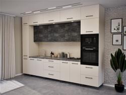  Jupiter konyhabútor 340 cm (kashmir-fekete beton)