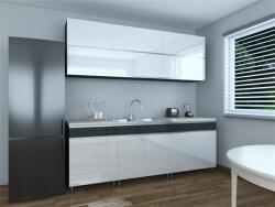 FN Minerva konyhabútor 220/72 Magasfényű fehér-antracit