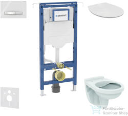 Geberit Duofix falra szerelhető WC szett, Ideal Standard Alpha Wc soft close ülőkével, Sigma 50 alpesi fehér/króm nyomólappal SANI11CD3121 (SANI11CD3121)