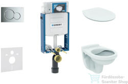 Geberit Kombifix falra szerelhető WC szett, Ideal Standard Alpha Wc soft close ülőkével, Sigma 01 fényes króm nyomólappal 110302005ND2 (110302005ND2)