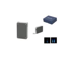 Caseti Dupla Jet láng + Soft Jetflame szivaröngyújtó, 8 mm szivarfúróval - Sötétszürke / Króm (A-281127)