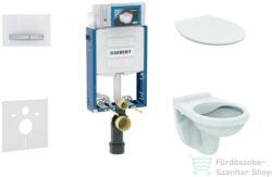 Geberit Kombifix falra szerelhető WC szett, Ideal Standard Alpha Wc soft close ülőkével, Sigma 50 alpesi fehér/króm nyomólappal 110302005ND8 (110302005ND8)
