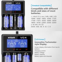 XTAR VC4 1, 2V/3, 6V/3, 7V Ni-Mh/Ni-CD/Li-ion akkumulátor töltő (Xtar-VC4)