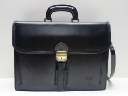 MaxModa Férfi aktatáska: fekete bőr, 2 rekeszes (olasz termék) (1136455)