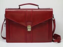 MaxModa Női aktatáska: piros bőr, 2 rekeszes (olasz termék) (1118335)