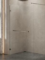 NEW TRENDY Avexa GUNMETAL WALK-IN zuhanyfal törölközőtartóval Méret: EXK-7121 60x200 8 mm