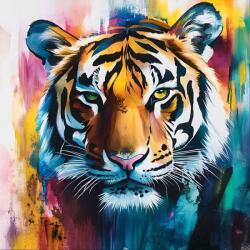 Art Galéria Művészi tigris - üvegkép