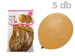 Lufi szíves arany 5db 30cm (CQ661)