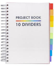 Pukka Pad Spirálfüzet, B5, vonalas, 200 lap, PUKKA PADS "White Project Book", fehér