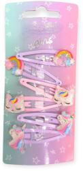  Szivárványos 3D unikornis hajcsat lányoknak irizáló fém 5 cm - 6 db (1232668)