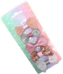 Hajcsat szett gyerekeknek - 3D masnival, csillogó flitterekkel, 5 db (1186890)