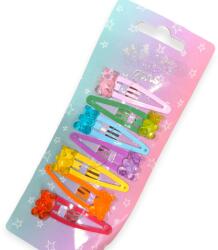  Színes fém hajcsat készlet gyerekeknek - gumimacis minta, 4, 5 cm, 7 db (1237451)