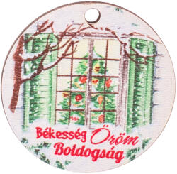 5db. "Békesség Öröm Boldogság" feliratos dekor tábla 5cm (GV03-13)