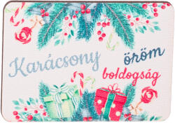 Valex Decor 4db. "Karácsony öröm boldogság" feliratos dekor tábla 7 x 5cm (GV04-27)